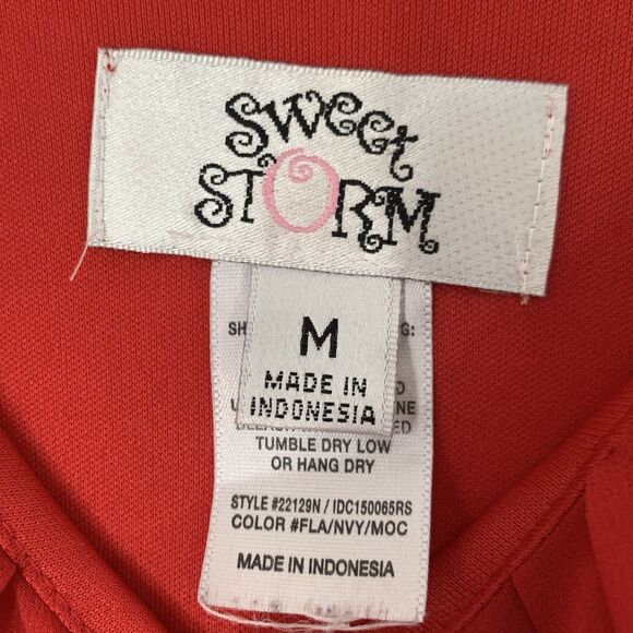 Sweet Storm Dress Maxi Women M Red Navy Colorblock Sleeveless Mod Bold Flowy - Picture 4 of 9